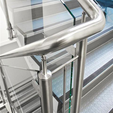 Unikim Factory Stainless Steel Glass Stair System Balcony Railing with CE