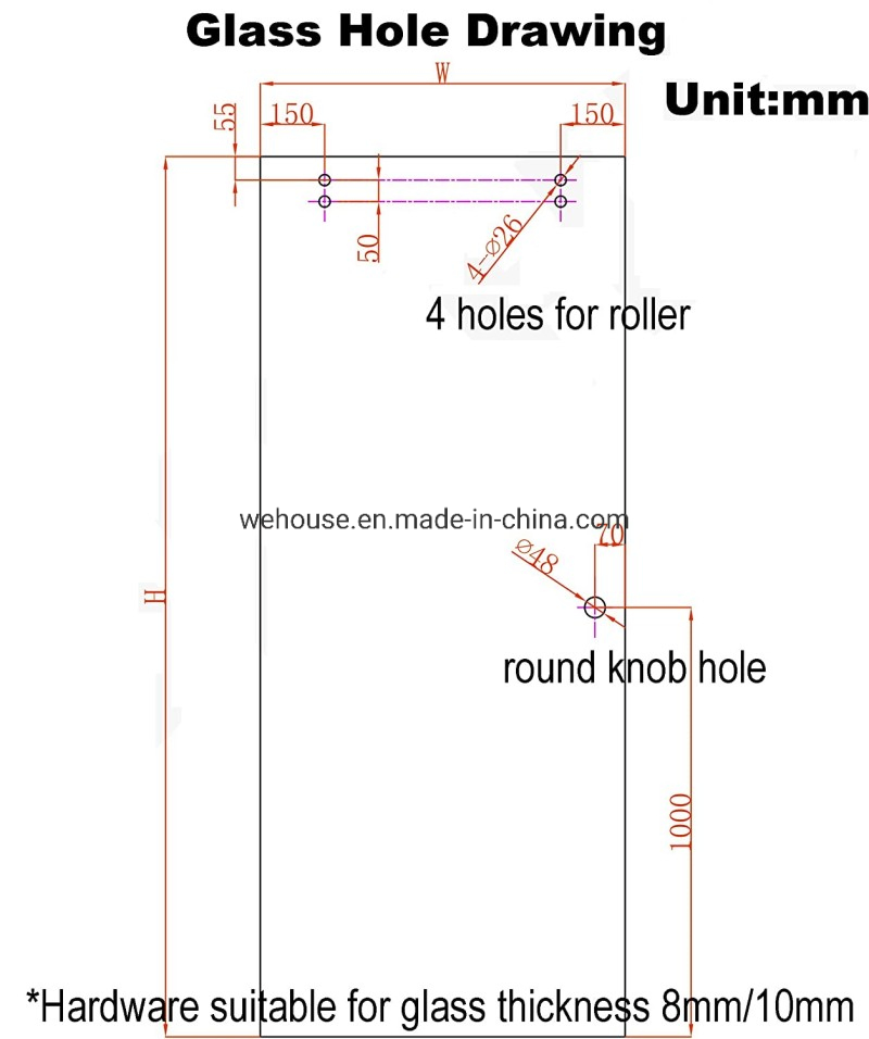 New Glass Fitting 5FT Soft Close Glass Barn Door Hardware