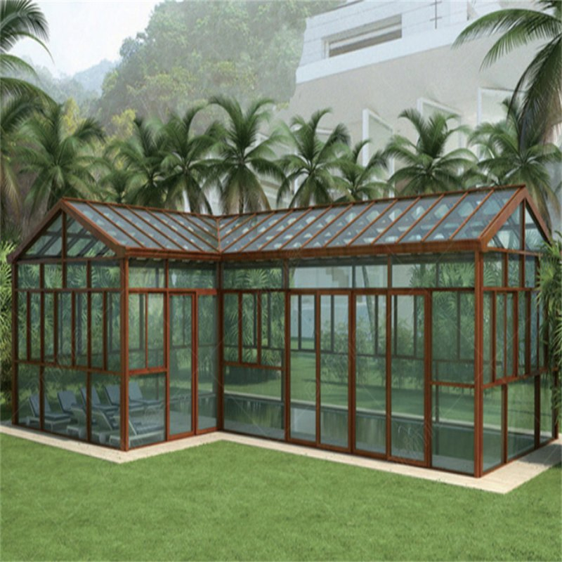 Top Design Reliable Outdoor Glass Room and Traditional Greenhouse with Aluminum Sunroom Panels