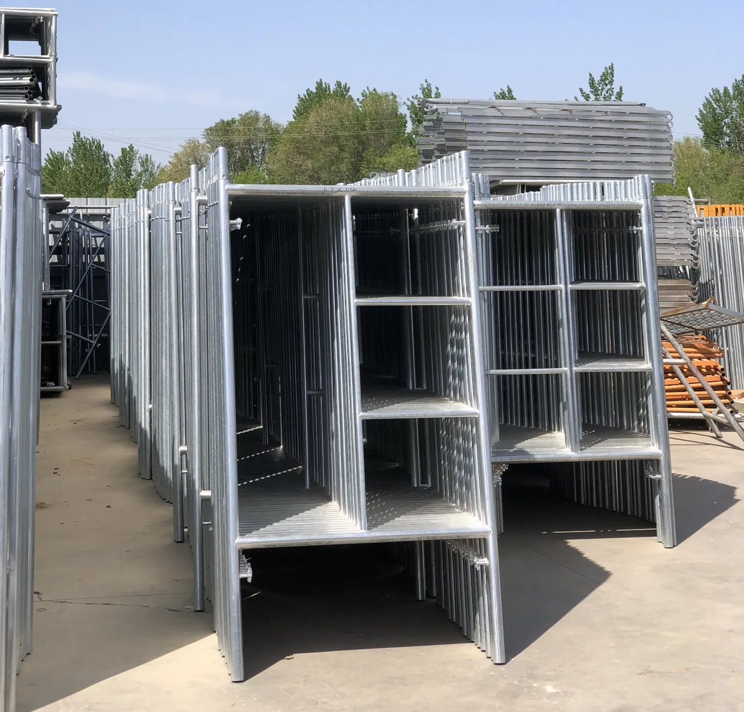 Construction Material Scaffolding Portable Mobile Step Ladder Steel Shoring Scaffold H Frame System Cheap Scaffolding Used Mobile Layher System Construction