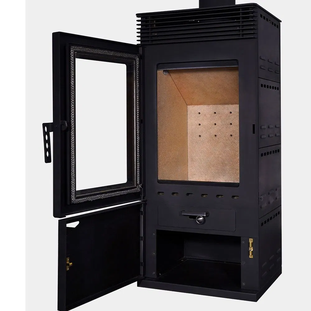 Joechan Black Wood Indoor BBQ Fire Pit Less Smoke Cast Iron Door Stove QC-02