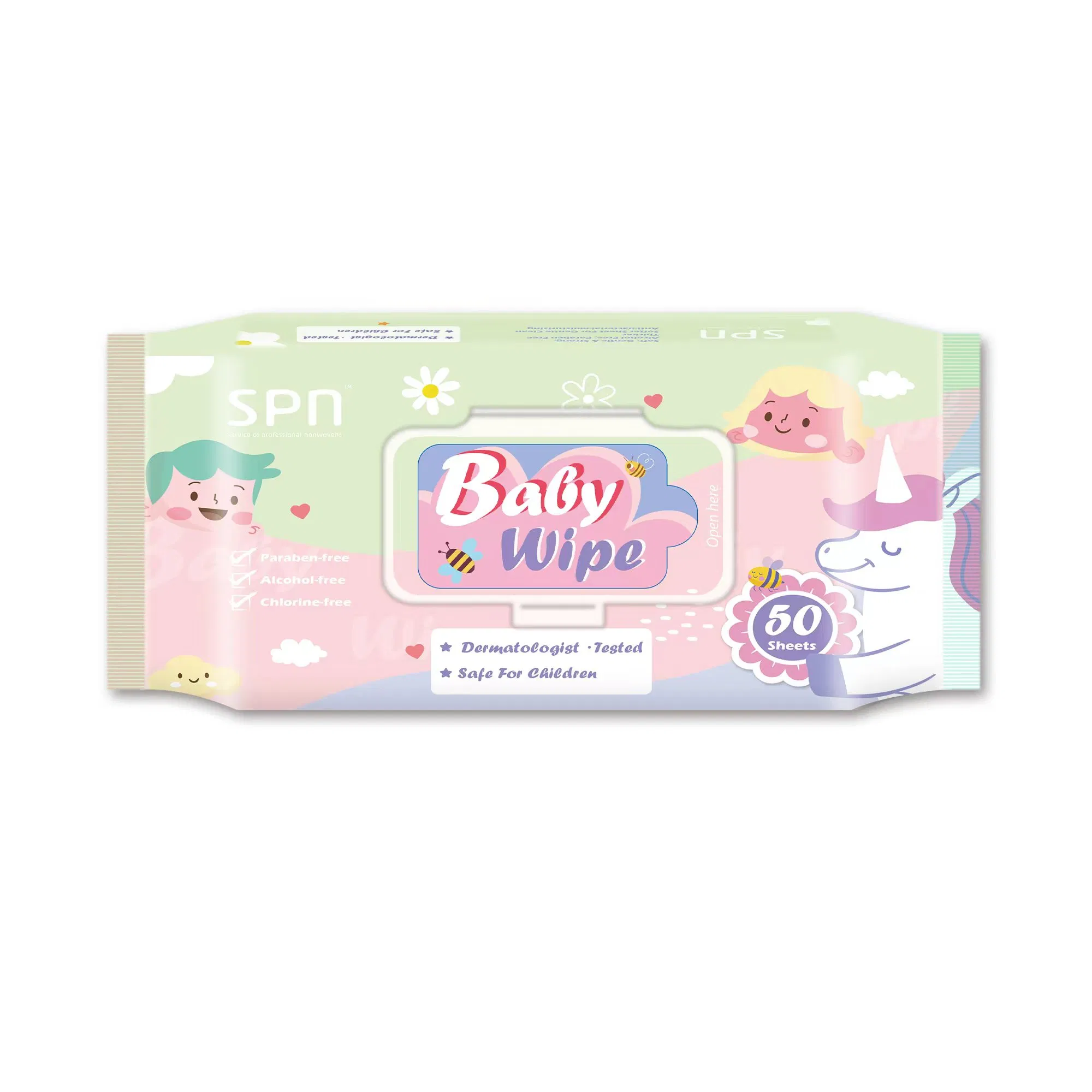 Private Label Biodegradable Flushable Wet Baby Tissue Soft Non-Woven Baby Skin Wipe Clean Cloth Cotton or Bamboo Baby Wet Wipes