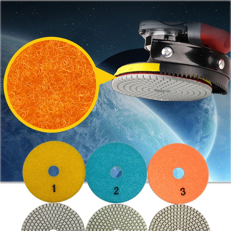 3 Step 100 mm Wet Marble Diamond Polishing Pad for Granite Concrete Floor Quartz