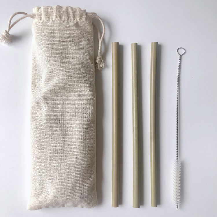 Bamboo Drinking Straws with Cleaning Brush Biodegradable Organic