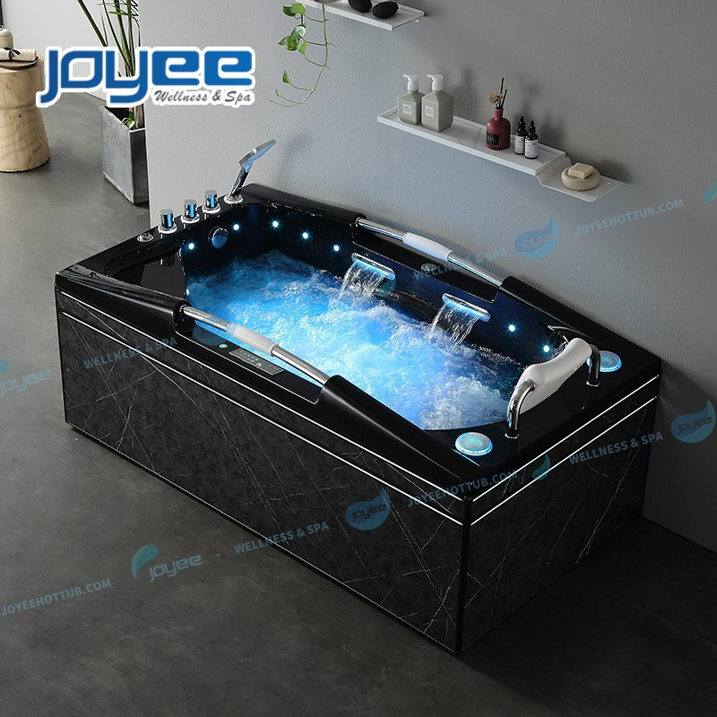 Угловая гидромассажная ванна Joyee Black с 29 форсунками