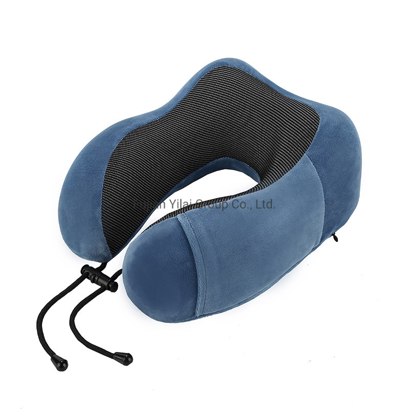 Adjustable Travel Pillow 100% Pure Memory Foam Neck Pillow with Storage Bag, Sleep Mask and Earplugs-Prevent