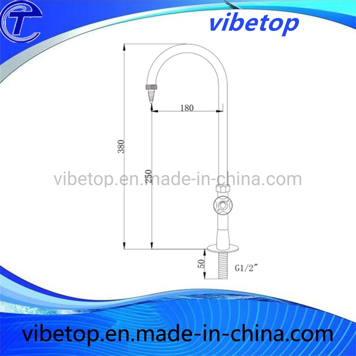 Copper Single Way Spout Lab Faucet Elbow Lab Tap