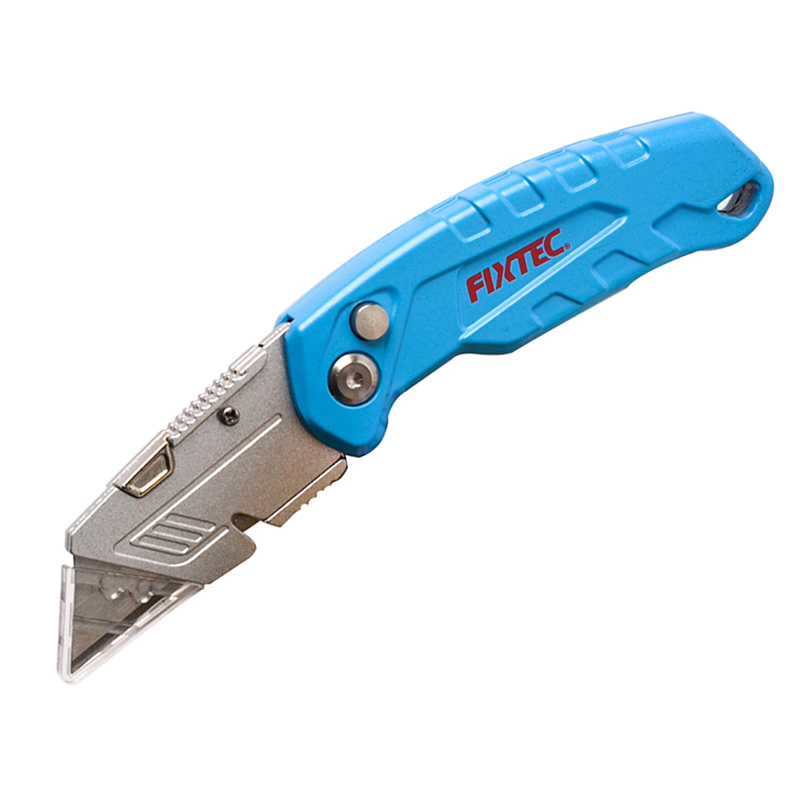 Fixtec Folding Utility Knife Box Cutter Aluminum with Clip 19mm Quick Change Blade Knife