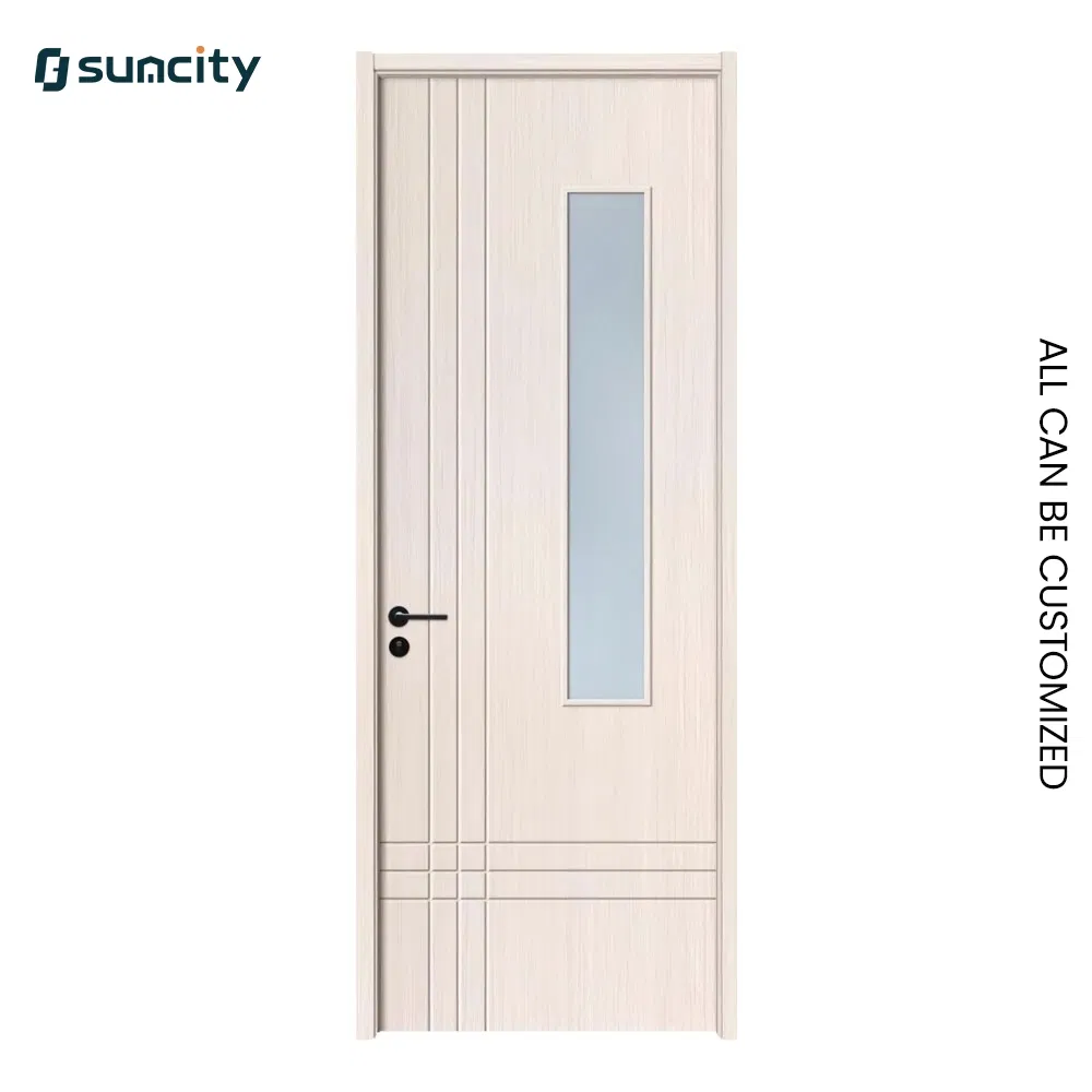 Fire Retardant Waterproof Textured Composite WPC Door for Contemporary Library Restroom
