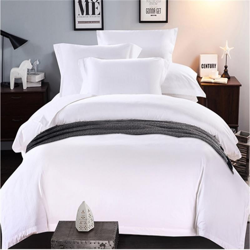 Luxury Five Star Hotel Linen 300 Thread Count Cotton Satin Bedsheet /Duvet Cover for Single/Double/Twin/Queen/Full King Size 4PCS Hotel Bedding Sets