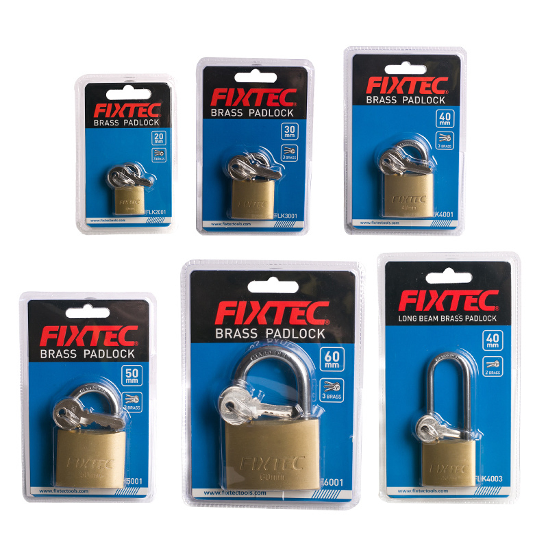 Fixtec Heavy Duty 20mm/30mm/40mm/ 50mm/60mm Antique Pad Lock Padlock Brass with 3 Same Key