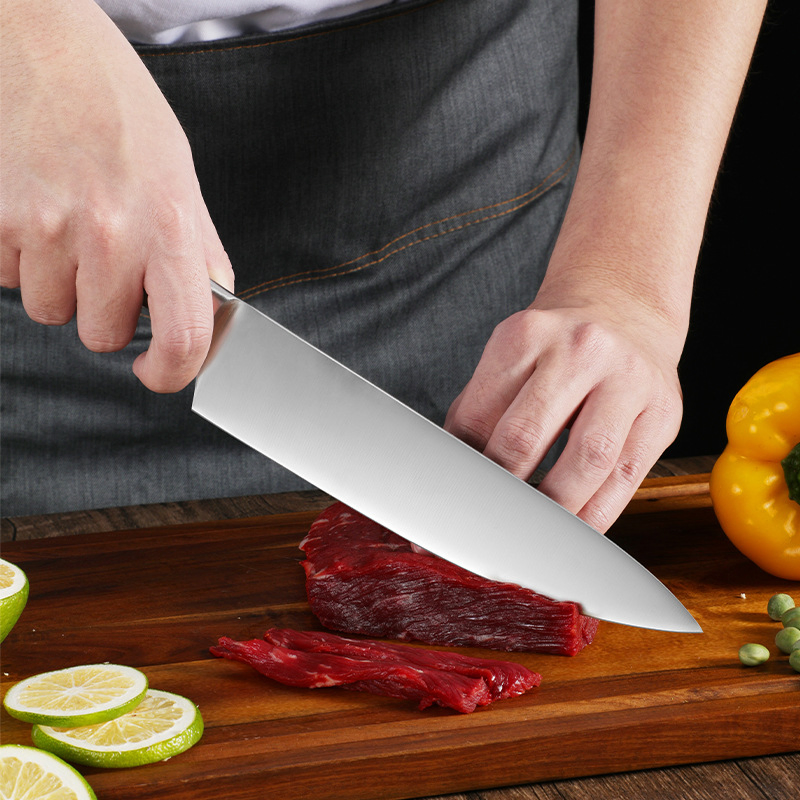 Multifunctional 15 PCS Stainless Steel 18/0 Hollow Handle 30cr13 Kitchen Knife Set with Acacia Wood Storage Rack Holder