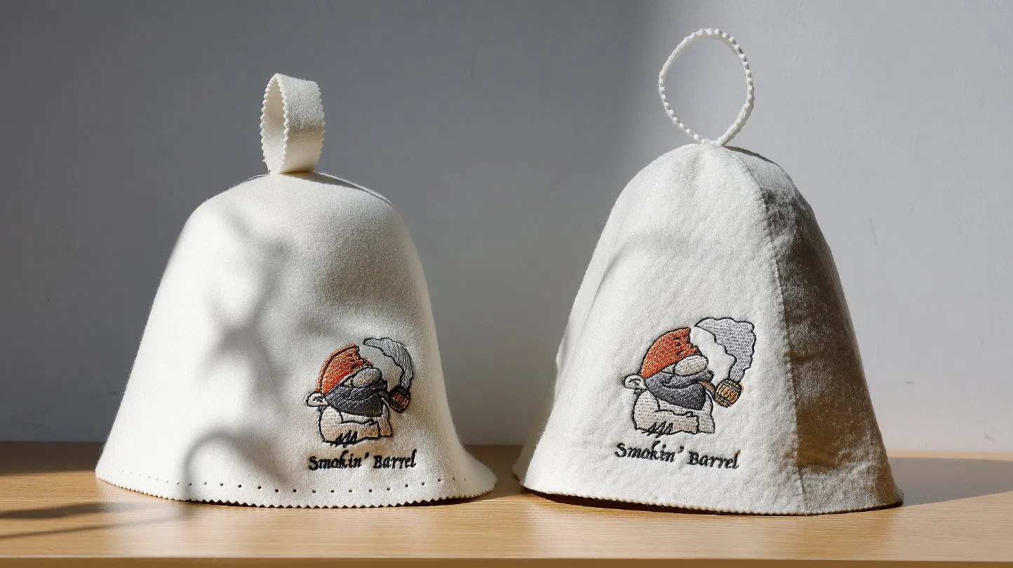 Custom Felt Wool Hat for Sauna Anti Heat Bath Head Cap Wool Felt Sauna Hat