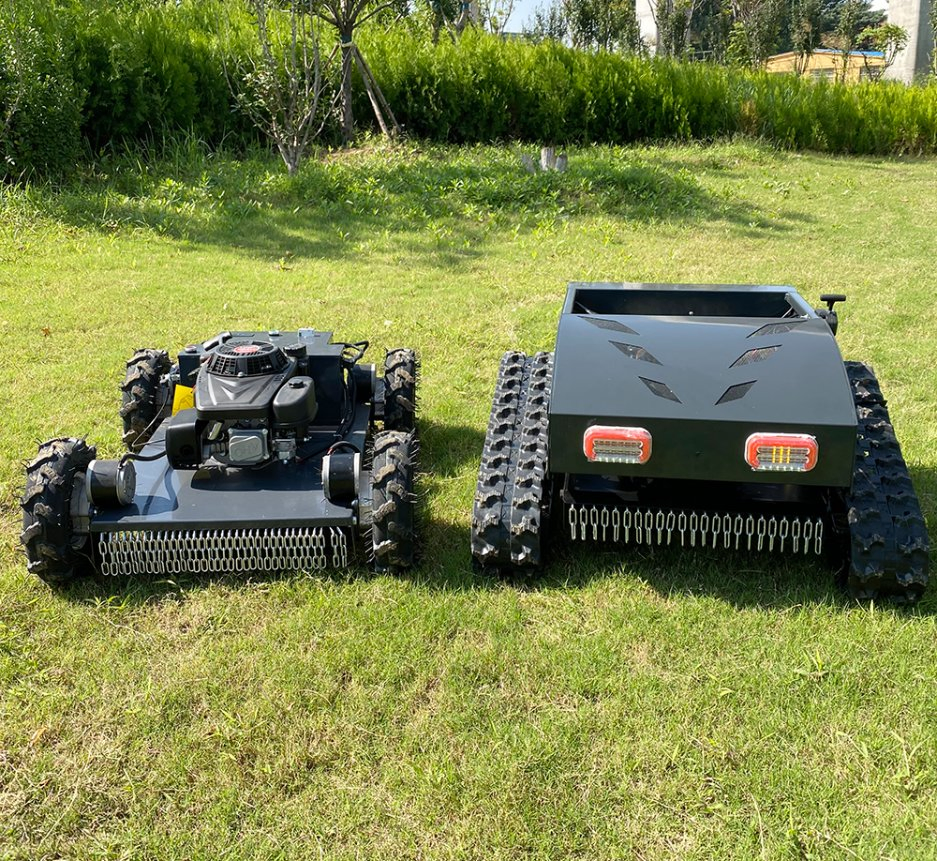 Гусеничный радиоуправляемый роторный газонокосильщик с мульчером