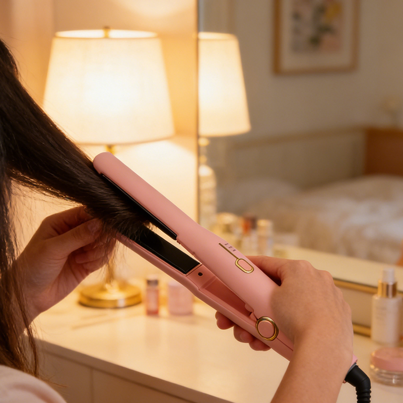 New Product 3 in 1 Hair Straightener & Curler Portable Hair Styling Kit with Comb Curling Iron and Straightener Home Use