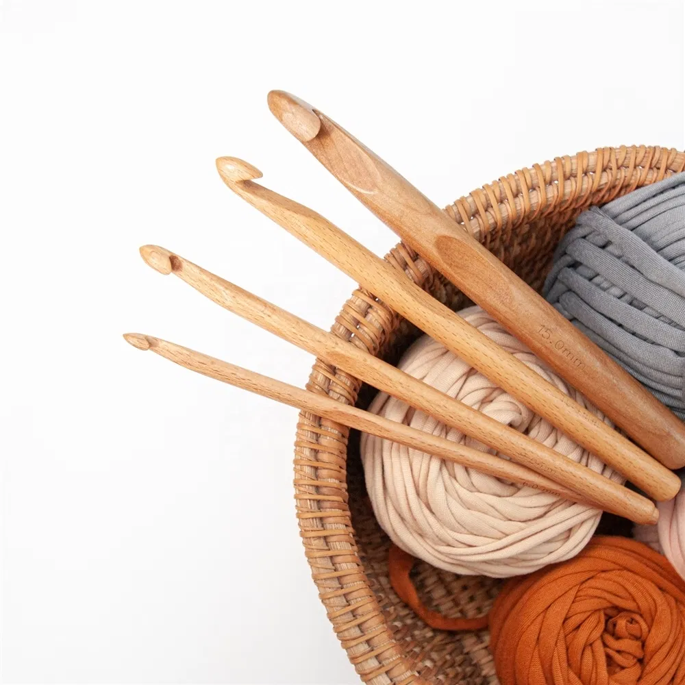 Beech Wood Knitting Crochet Hooks Set 6+8+10+15mm