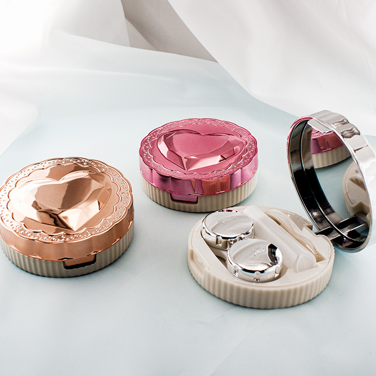 Fashion Luxury Contact Lenses Case Travel Kit Designer Contact Lens Container with Bottle