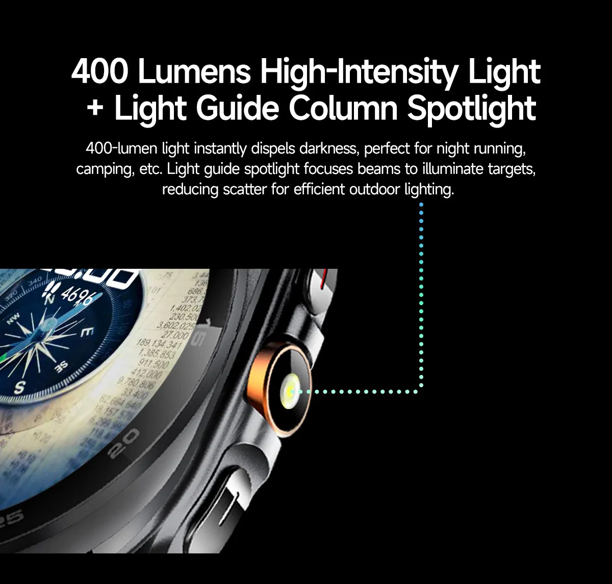 Умные часы с GPS, фонариком и пульсоксиметром