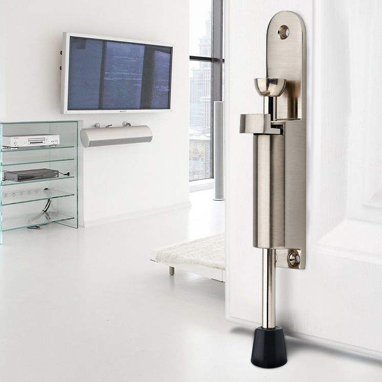 Spring Loaded Telescopic Step on off Door Jam Adjustable Heavy Duty Kickdown Door Stop