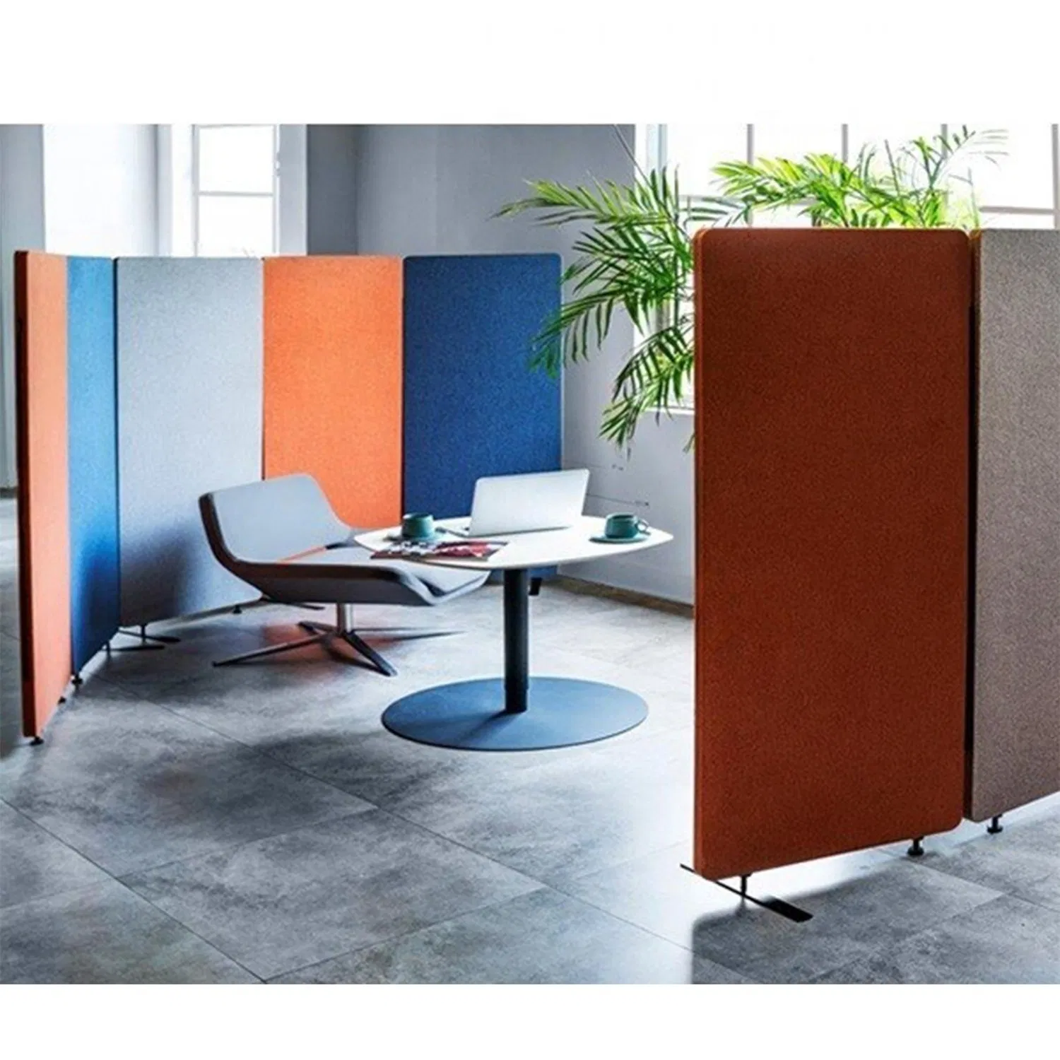Acoustic Free Standing 3 Panel Partition Office Acoustic Movable Wall Partition