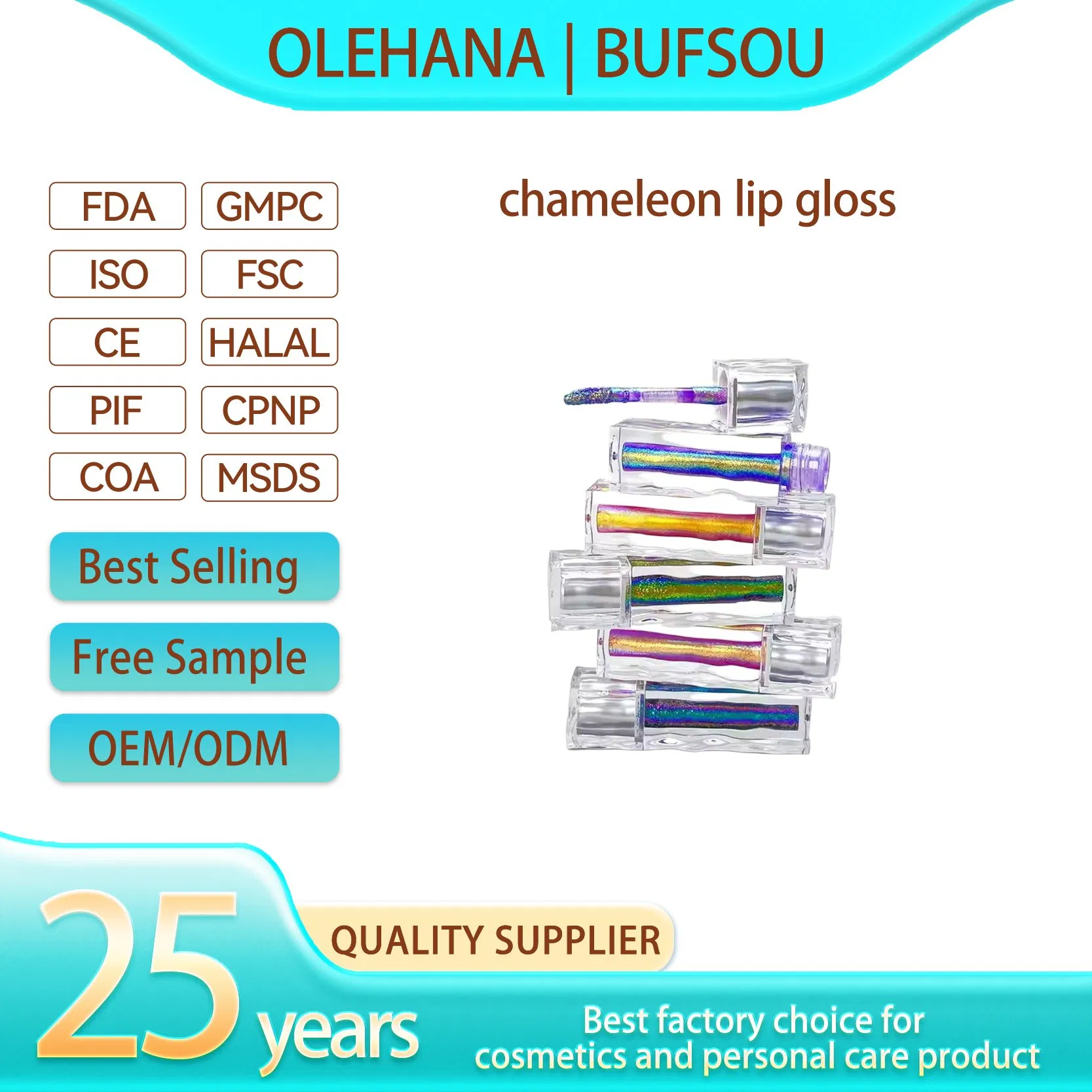 OEM Fashion Colourful Chameleon Lip Tint Vegan Matte Private Label Lip Gloss