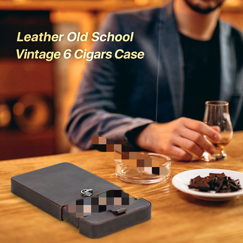 Ga172 Wholesale Tobacco Cedar Smoke Humble Leather Smoking Boxes Gift for Custom Humidity Logo Empty Humidor Cigar Box