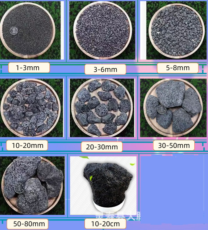 Black Lava Rocks Stone Volcanic Stone for Garden, Aquarium, Plant, Building