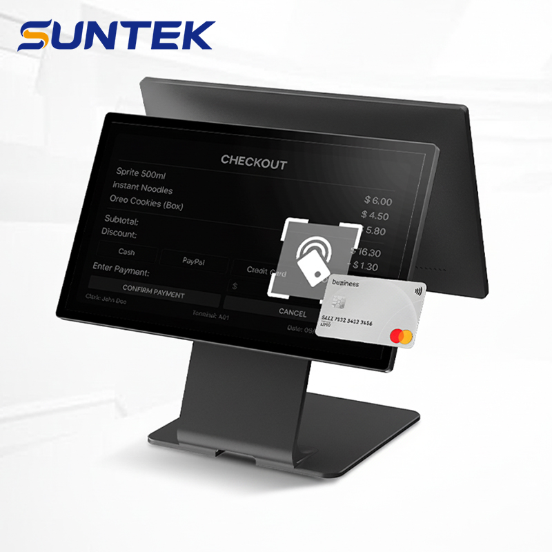 15.6 Inch Full HD POS System Point of Sale Square Small Business Epos Cashier Machine with Gms Softpos