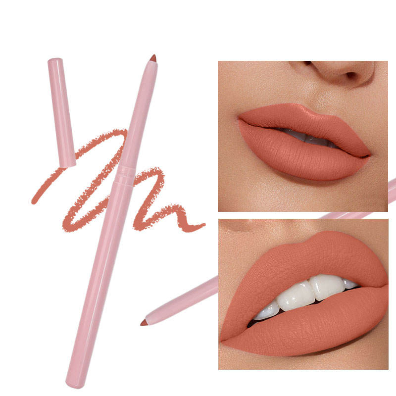Custom Logo Pink Retractable Long Lasting Vegan Lip Liner Pencil