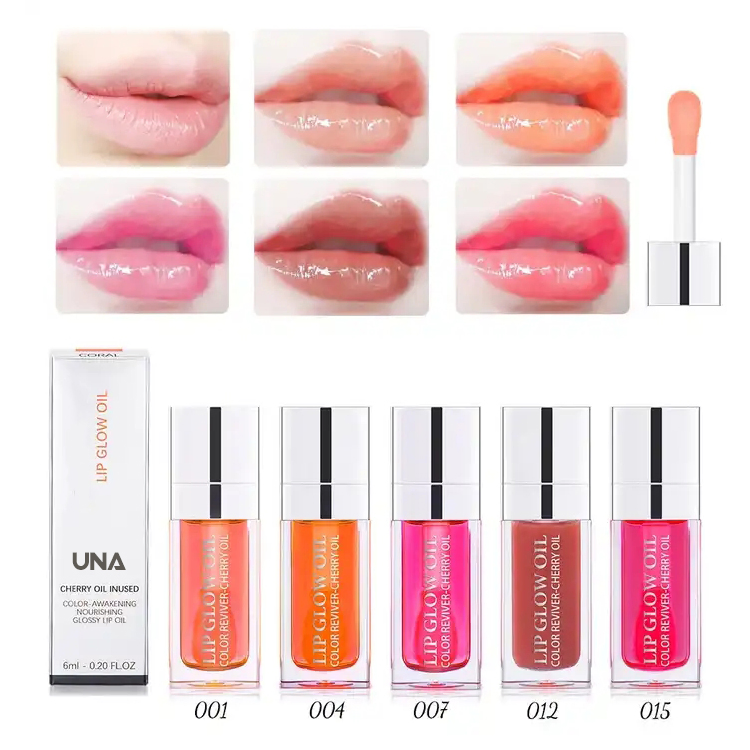 Custom Logo Crystal Jelly Moisturizing Lip Gloss Makeup Sexy Plump Lip Glow Oil