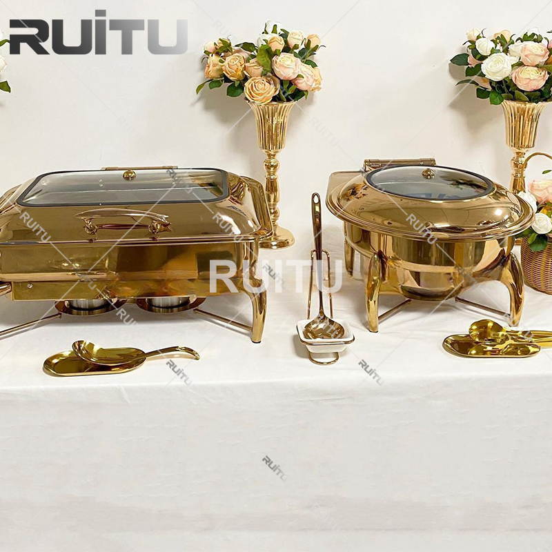 Kitchen Tableware Keep Food Warming Tray Commercial Hydralic Glass Window Wedding Party Catering Service Food Warmer Buffet Stove