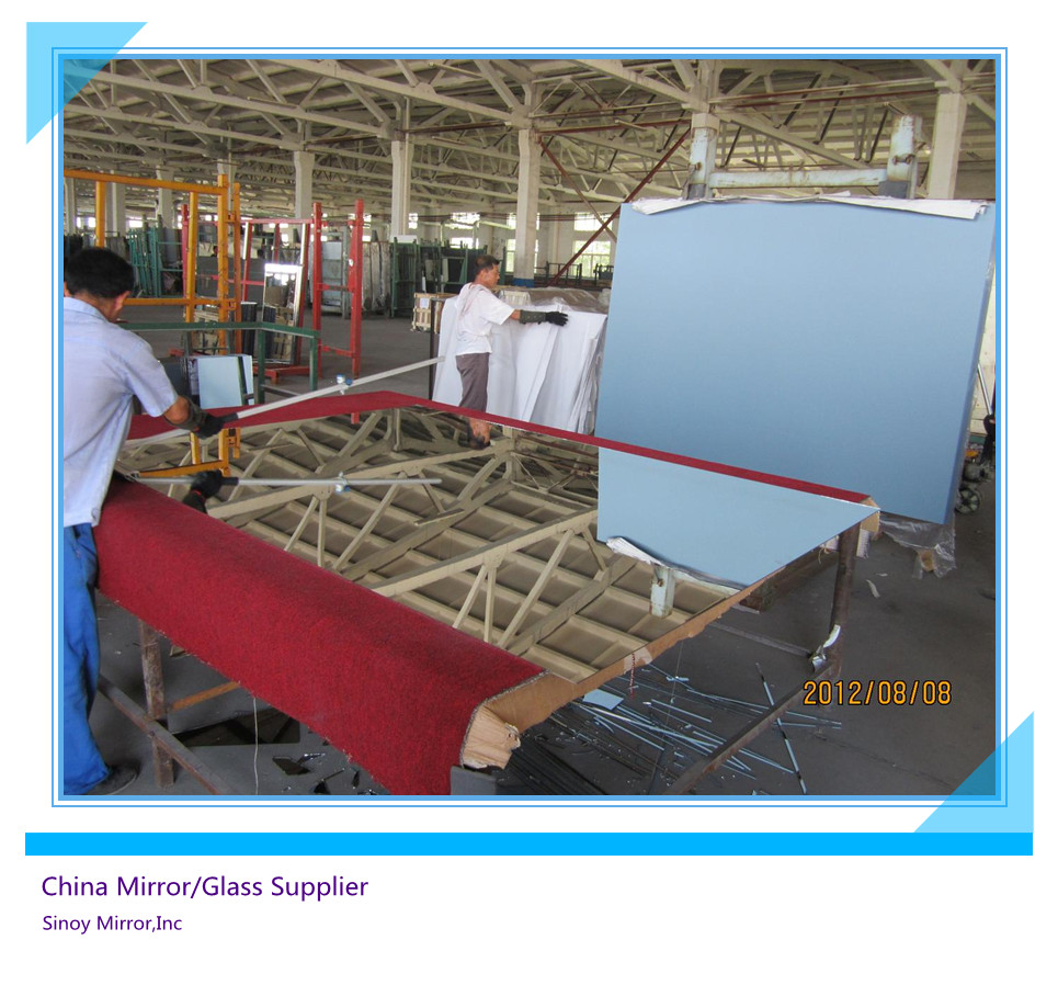 China Vinyl Backing Fitting Mirror with PE Film