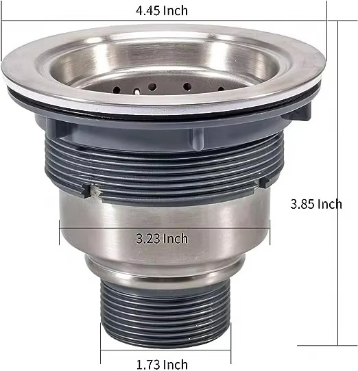 3-1/2 Inch Gold Kitchen Sink Drain Strainer with Removable Deep Basket & Water Stopper Sealing Lid