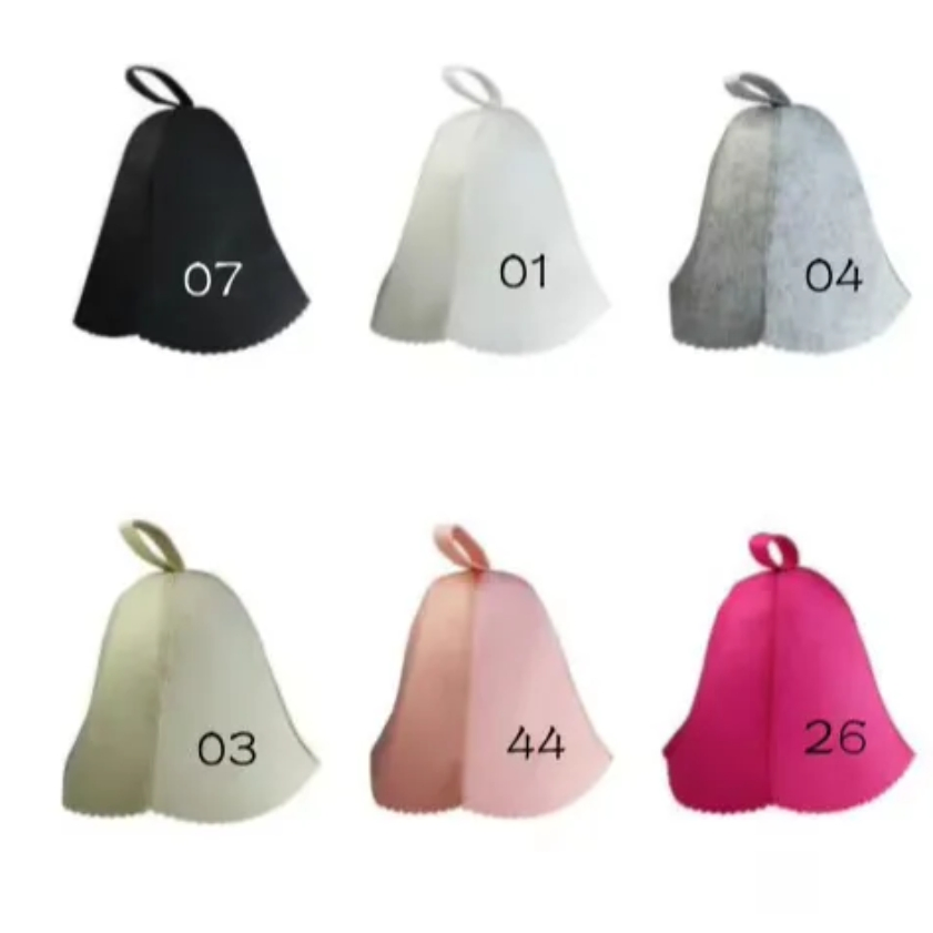 Wholesale Sauna Hat Wool Felt High Quality Multi-Color Customizable Insulation Protect Hair Sauna Cap