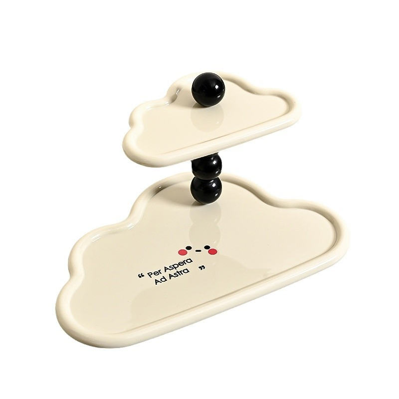 Double Layer Desktop Organizer Elegant Tray for Keys, Jewelry & Perfume Living Room & Entryway