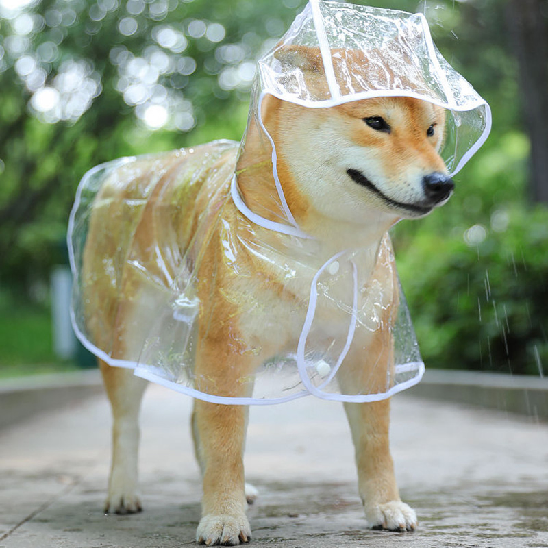 Hot Selling Fashionable and High-Quality Pet Dog Outing and Walking Transparent Raincoat