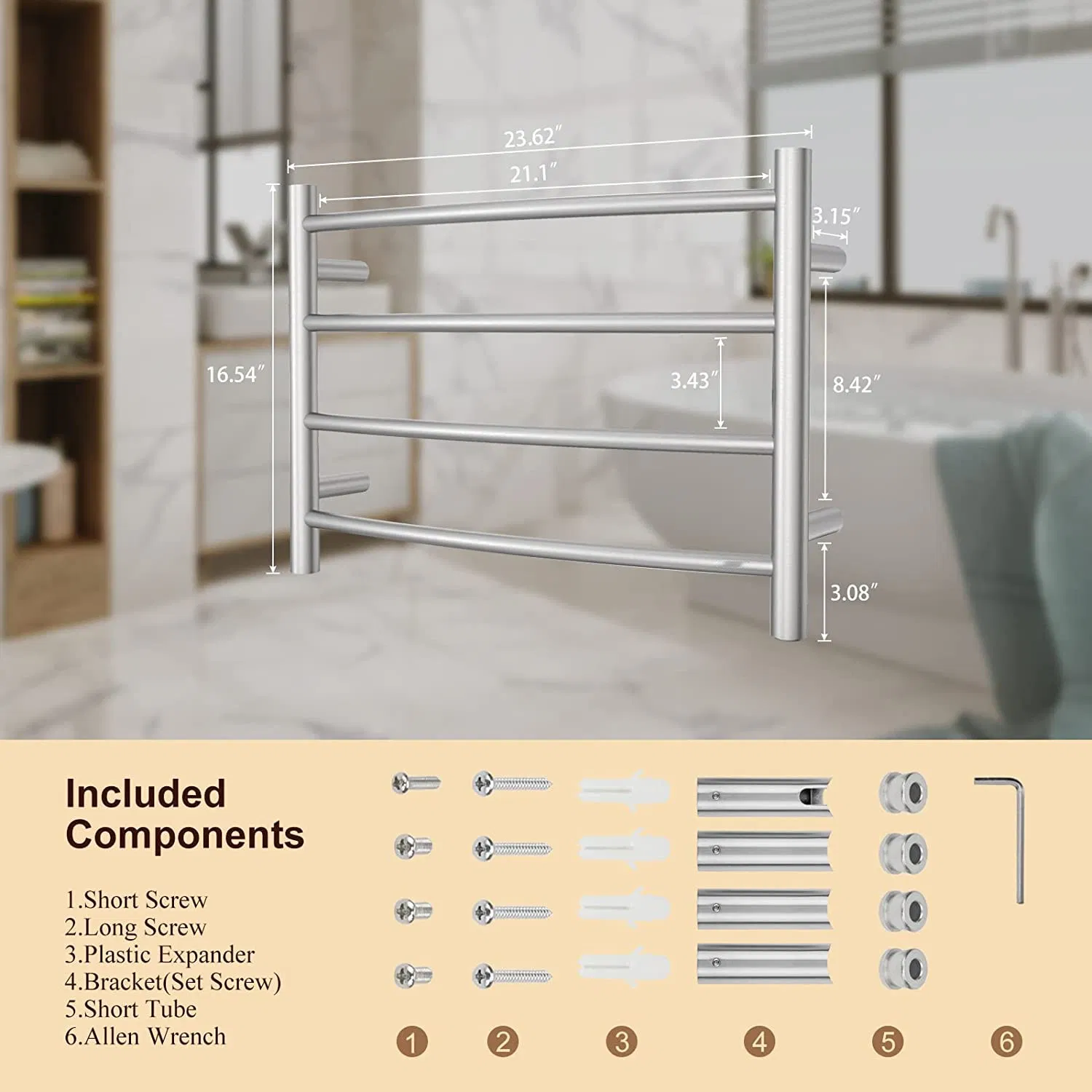 Heated Towel Warmer Stainless Steel Towel Drying Rack for Bathroom