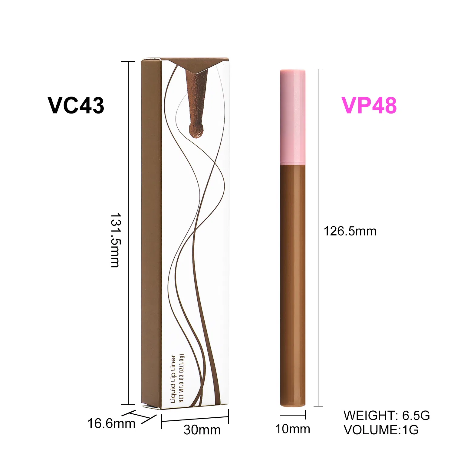 Liquid Lip Liner Private Label Waterproof Long Lasting Lip Liner with Rounded Applicator Wholesale Lip Makeup