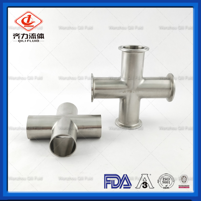 Sanitary 304/316L Stainless Steel Pipe Fitting Polished Welding Equal Cross