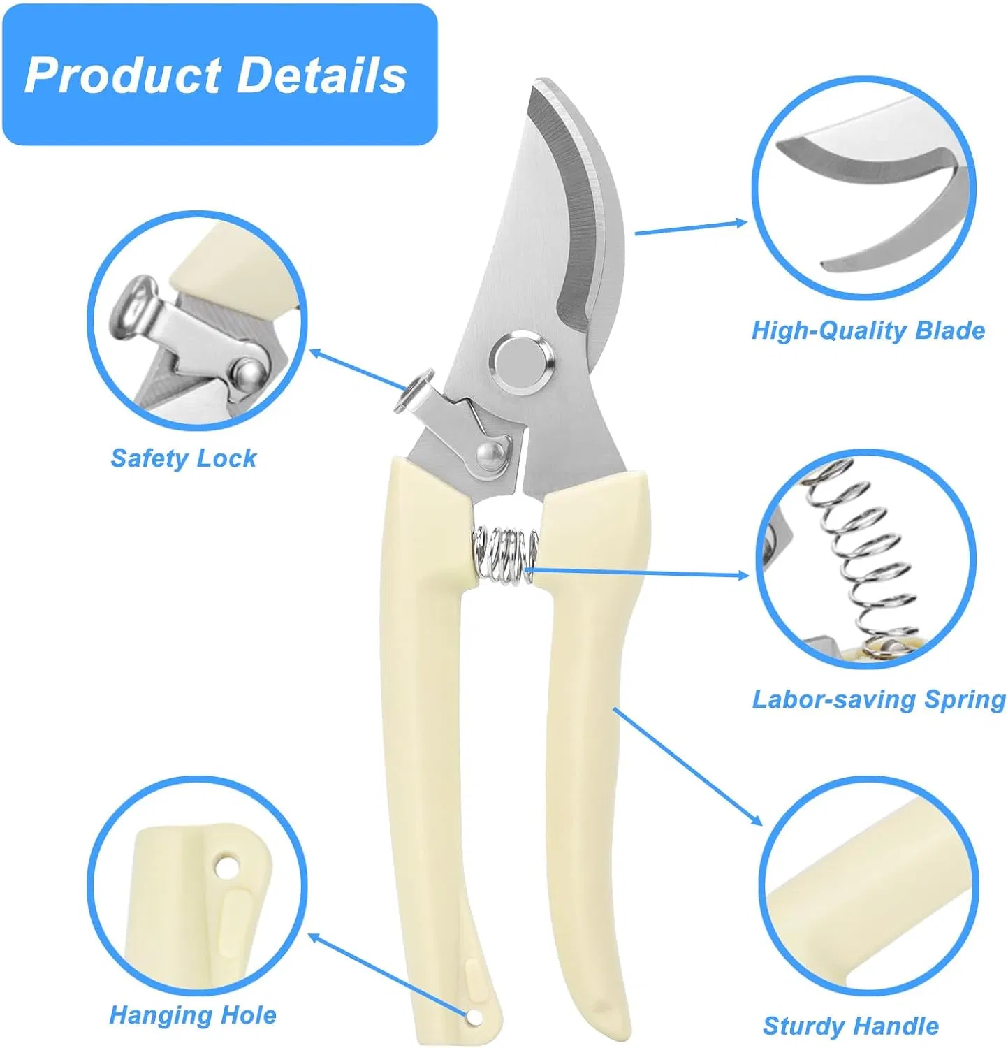 St002 Straight Blade Garden Tool TPR Plastic Branch Trees Flowers Scissors
