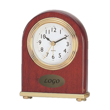 Luxury Rosewood Piano Finish Wooden Desk Alarm Clock