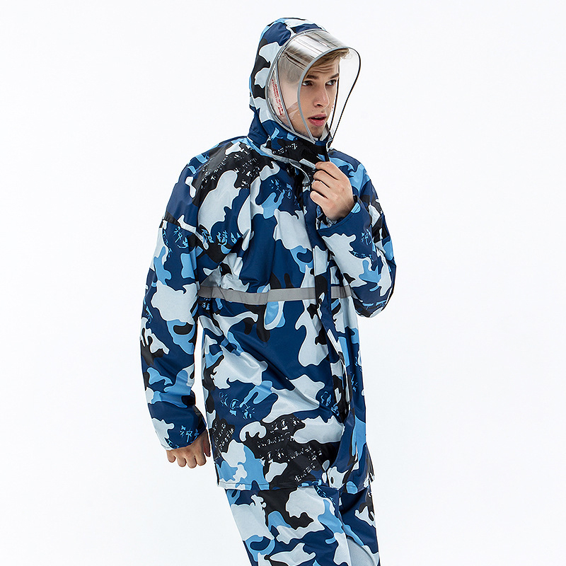 ODM PVC Polyester Outdoor Waterproof Jacket Rain Suit Workwear Raincoat