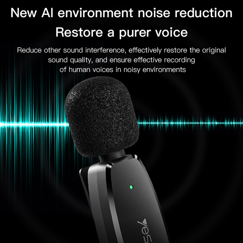 Yesido Kr15 Low-Latency Wireless Lavalier Microphone - IP / Type-C / 3.5mm Receiver + Dual Transmitter Set