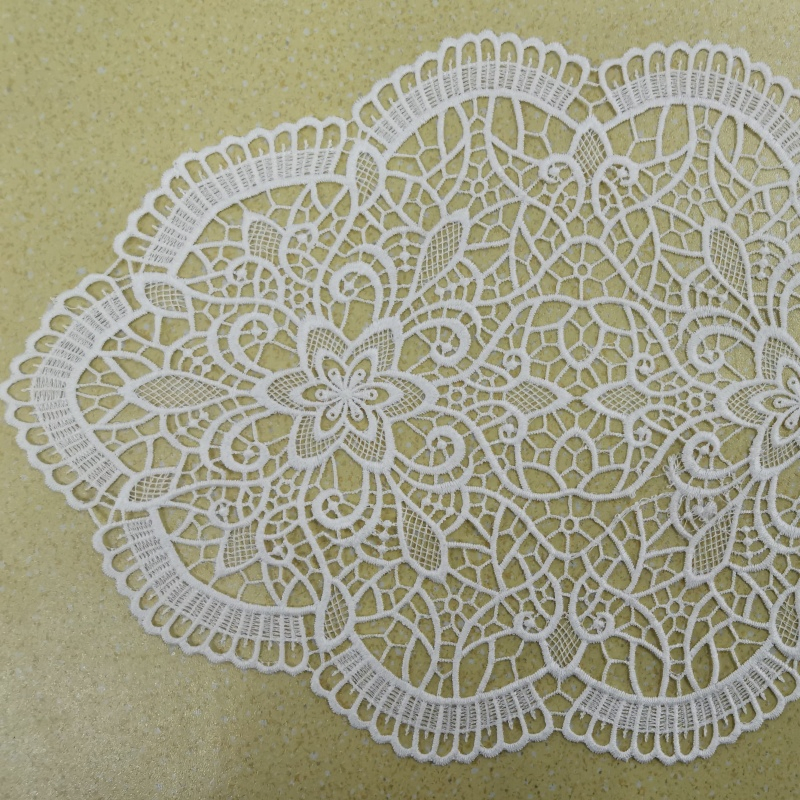 Classic Hollow Lace Embroidered Fabric Coaster Tablecloth Plate Mat Heat Insulation Napkin Decorative Props Elegant Embroidery