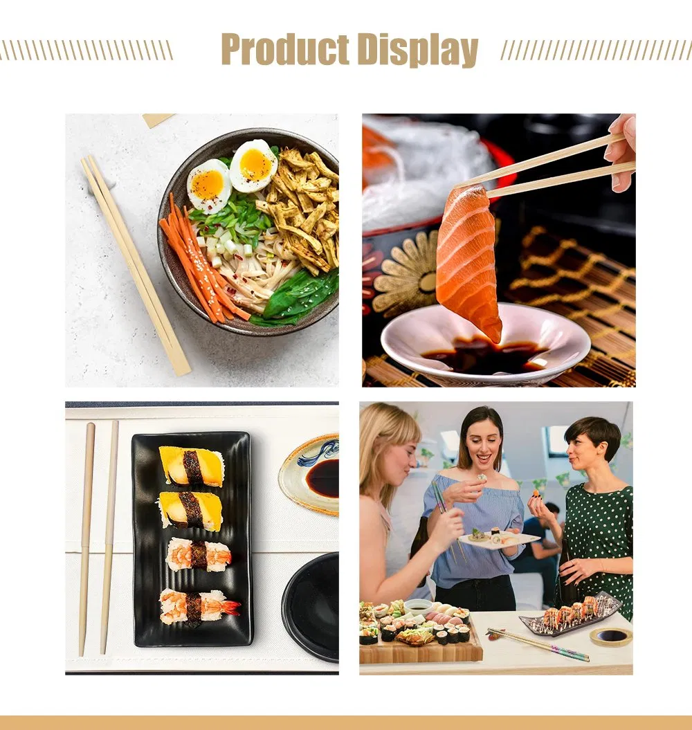 High Quality Custom Eco Personalized Sushi Chopsticks in Paper Packing 21cm Disposable Bamboo Chopstick with Logo