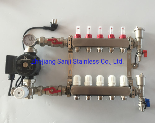 Multi Functional Integrated High-Efficiency Floor Heating Manifold with Pump and Mixing Unit