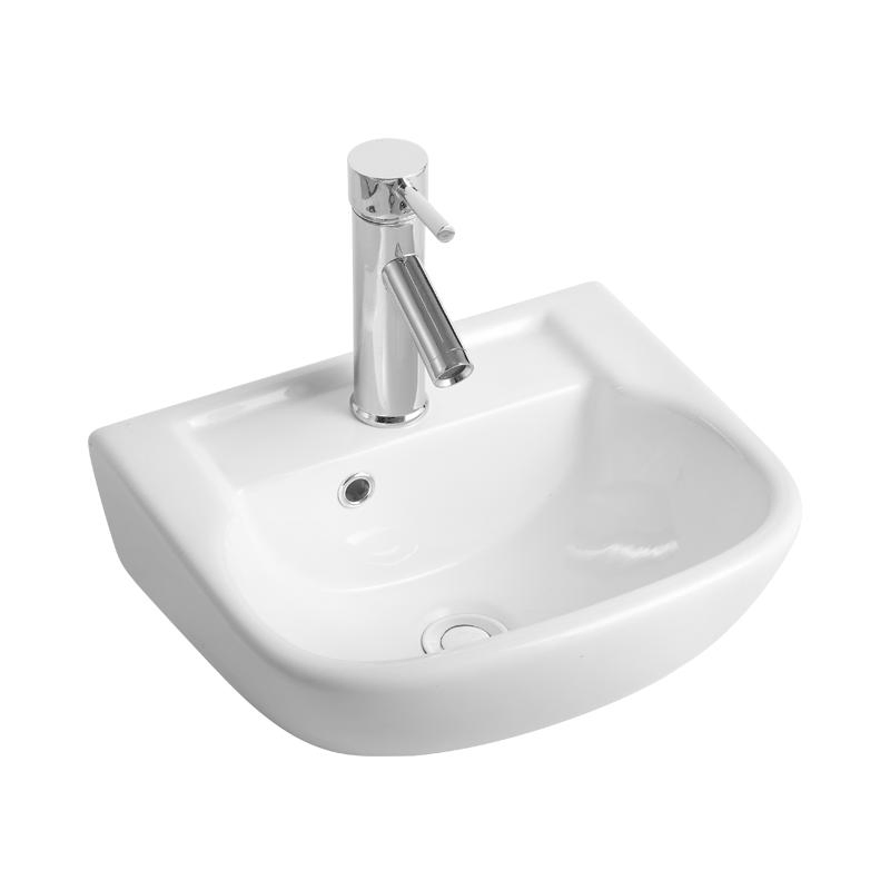 Chaozhou Popular Design Sanitary Ware Wall Hung Half Pedestal Bathroom Wash Hand Cheap Ceramic Sink Basin