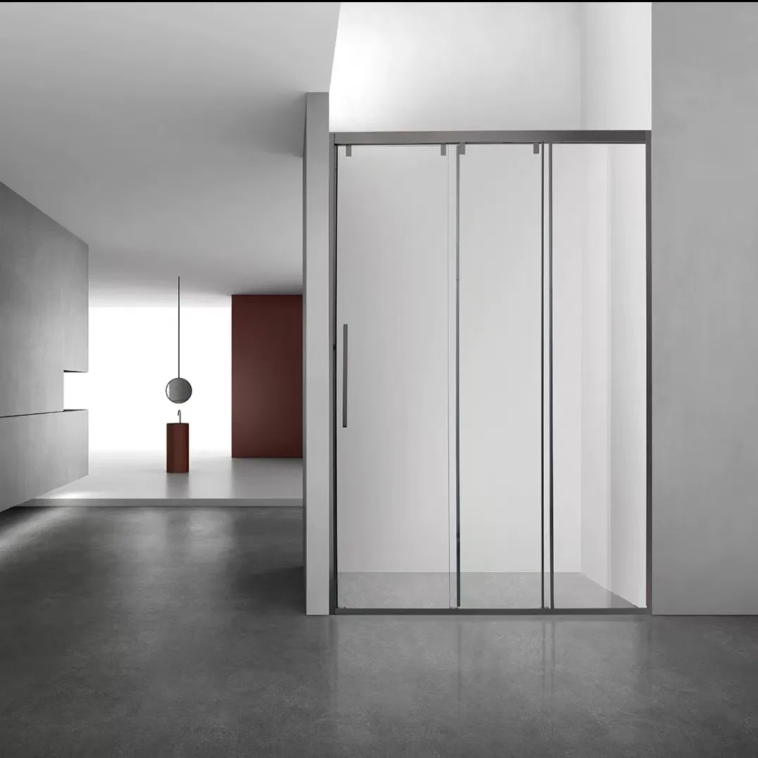 Aluminum Safety Tempered Glass Slender Frame Bathroom Shower Door Sliding Door