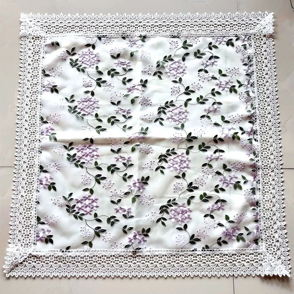 All Organza Embroidered and Elegant Lace Tablecloth