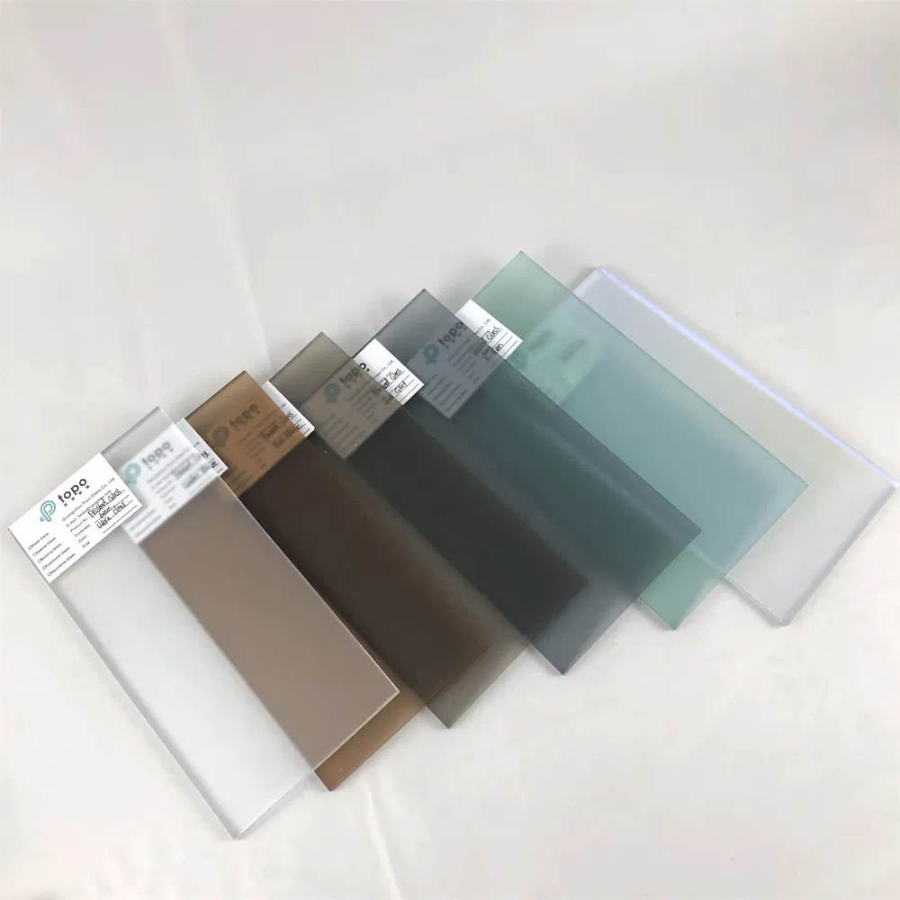 4mm-12mm Acid Etched Flat Sandblasted Satin Frosted Glass for Door Panels (FG-TP)